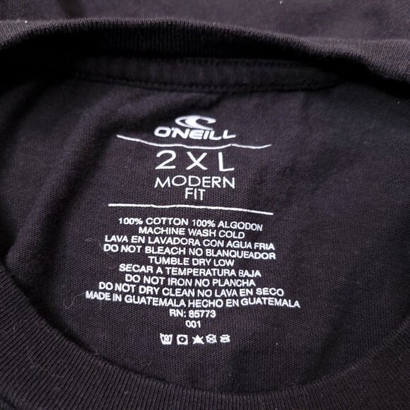 O'Neill Mens Graphic Tee Shirt Modern Fit XXL Short Sleeve Black Tshirt Surfer - Picture 4 of 4